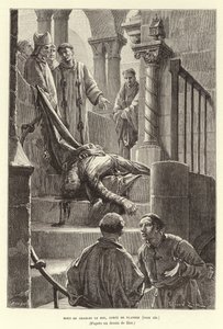 De dood van Karel de Goede, Graaf van Vlaanderen, Brugge door Francois Edouard (after) Zier