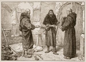 Ontvangst van Lanfranc door Herlwin, illustratie uit 