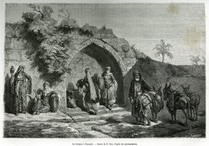 De fontein van Nazareth. Gravure door E.Zier, ter illustratie van het verhaal La Syria d