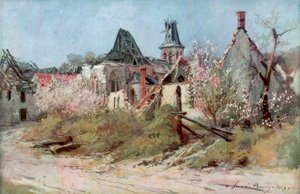In het Dorp Craonnelle, 9 mei 1917 door Francois Flameng