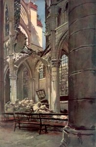 Interieur van de ruïnes van de abdij Saint Jean des Vignes, Soissons, Frankrijk, 18 mei 1915, 1926