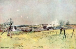 De Kerk van Ablain en Souchez, Artois, Frankrijk, 19 juni 1915, 1926 door Francois Flameng