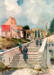 De kerk van Clermont-en-Argonne, Frankrijk, 1915, 1926 door Francois Flameng