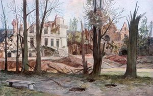De ruïnes van een huis, Soupir, Eerste Wereldoorlog, april 1917 door Francois Flameng