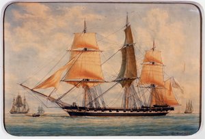 De korvet La Favorita, Frankrijk door Francois Geoffroy Roux