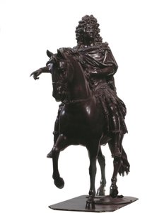 Ruiterportret van koning van Frankrijk Lodewijk XIV (bronzen beeldhouwwerk) door Francois Girardon