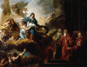 De geboorte van de Dauphin 22 augustus 1781 door Francois Guillaume Menageot