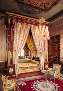 Slaapkamer van Koningin Hortense de Beauharnais (1783-1837) door Francois Honore Georges Jacob Desmalter