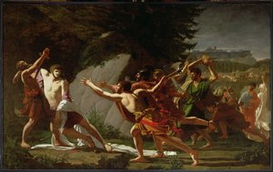 Dood van Caius Gracchus (c.159-121 v.Chr.) 1792-97 door Francois Jean Baptiste Topino Lebrun