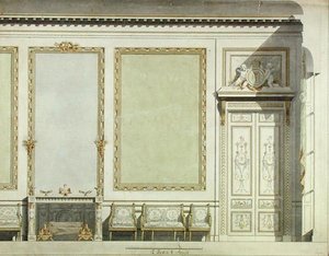 Ontwerp voor het huis van de hertogin van Mazarin, ca. 1777 door Francois Joseph Belanger