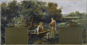 Schets voor het stadhuis van Nogent-sur-Marne: Idylle bij het water