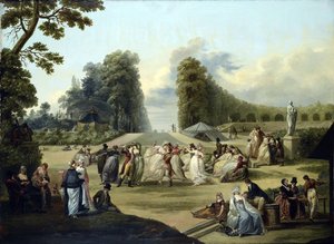 Bal in de Tivoli-tuinen, Parijs door Francois Louis Joseph Watteau