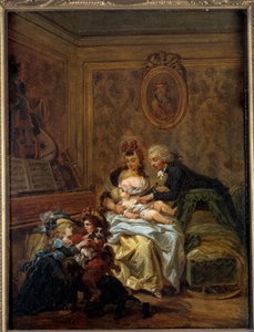 Gelukkig gezin door Francois Louis Joseph Watteau