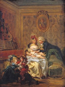 Het geluk van het huwelijk of, De gelukkige familie door Francois Louis Joseph Watteau