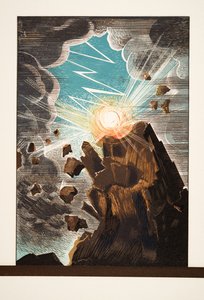 Illustratie uit Prométhée Enchaîné door Aeschylus, pub. 1941 (pochoir print) door Francois Louis Schmied