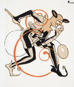 Letter E uit Personages de Comedie, uitgegeven 1922 door Francois Louis Schmied