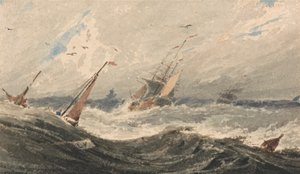 Boten op een stormachtige zee