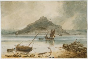 Mont St Michel, 1802 door Francois Louis Thomas Francia