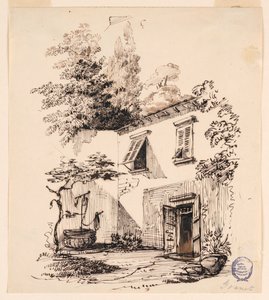 Binnenplaats van een huis door Francois Marius Granet