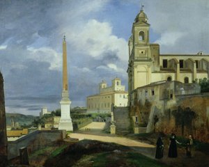 Trinita dei Monti en de Villa Medici, Rome door Francois Marius Granet