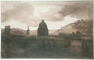 Uitzicht op Rome vanaf Santa Trinita dei Monti door Francois Marius Granet