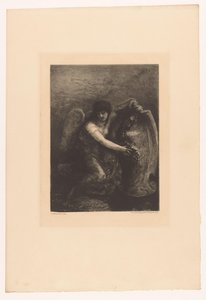 Engel met schild door Francois Nicolas Chifflart
