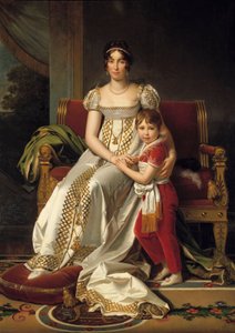 Portret van Hortense de Beauharnais, Koningin van Holland (1783-1837) en haar zoon Napoleon Charles