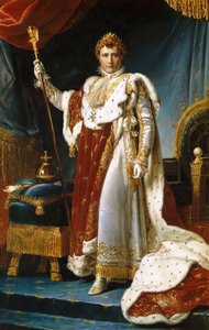 Portret van keizer Napoleon I Bonaparte 1769-1821 in zijn kroningsgewaden