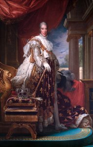 Portret van koning Karel X van Frankrijk in zijn kroningsgewaden, ca. 1824 door Francois Pascal Simon Gerard