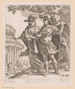 Minerva toont Lodewijk XIII de tempel van de glorie door Francois Perrier