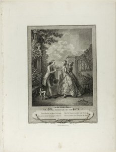 Avondwandeling, van Monument du Costume Physique et Moral de la fin du Dix-huitième siècle door Francois Robert Ingouf