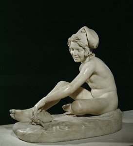 Napolitaanse vissersjongen spelend met een schildpad (sculptuur)