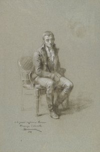Zittende mannelijke figuur door Francois Schommer