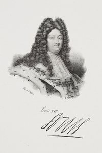 Portret van koning Lodewijk XIV door Francois Seraphin Delpech