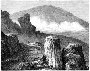 De Brocken, of Blocksberg, Harzgebergte, Duitsland, 19e eeuw door Francois Stroobant