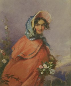 Portret van een dame in open landschap