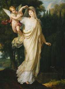 Postuum Portret van de Markiezin Fanny Grimaldi, geboren Barones von Burkenwald, Prinses van Santa Cruce, Markiezin van Monaco en Genes, Op het Punt om Haar Eerste Echtgenoot, de Markies Giovanni Battista Grimaldi, bij Zijn Graf te Vergezellen, 1804