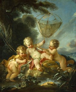 Putti als Visser door François Boucher