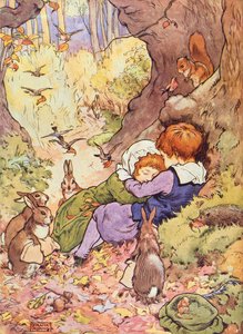 Kinderen in het Bos uit Mijn Sprookjesboek, uitgegeven door Blackie & Son door Frank Adams