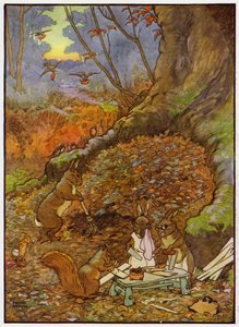 Illustratie voor Kinderen in het Bos door Frank Adams