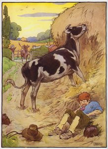 Illustratie voor Old Dame Trot And Her Pig (kleur litho) door Frank Adams