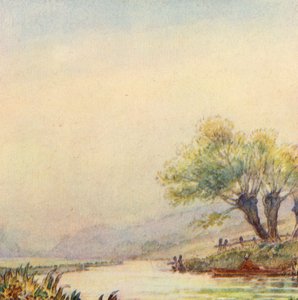 Illustratie voor The Scholar-Gipsy door Matthew Arnold (kleur litho) door Frank Adams