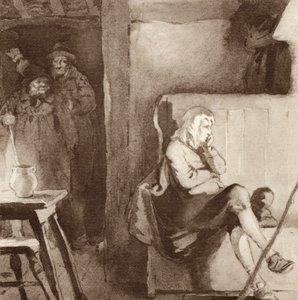 Illustratie voor The Scholar-Gipsy door Matthew Arnold (kleur litho) door Frank Adams