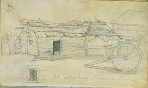 Oude Handelsgebouw, Traverse des Sioux, 1851 door Frank Blackwell Mayer