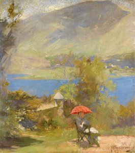 De vrouw van de kunstenaar in Grasmere