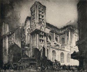 Kerk van St Nicholas-du-Chardonnet door Frank Brangwyn