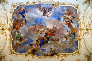 Plafondschildering in de kleine galerij van paleis Schönbrunn, Wenen, Oostenrijk, 2024 (foto)
