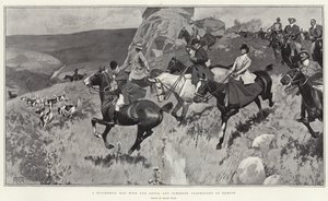Een succesvolle dag met de Devon en Somerset Staghounds op Exmoor (litho) door Frank Craig