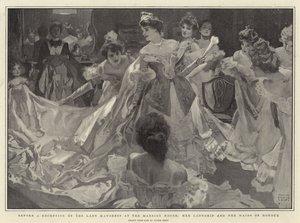 Voor een Receptie door de Lady Mayoress in het Mansion House, haar Ladyship en haar Eremaagden