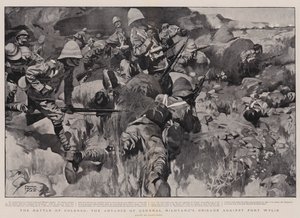 De Slag bij Colenso, de Vooruitgang van de Brigade van Generaal Hildyard tegen Fort Wylie door Frank Craig